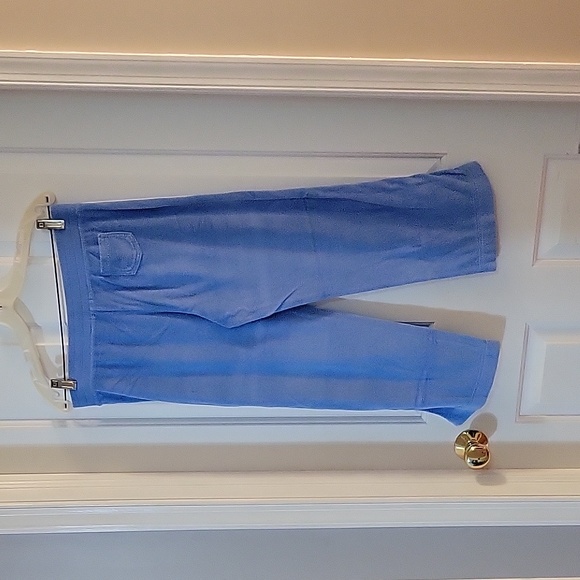 Express Blue Terry Zip-Up Hoodie and Cropped Pants Set Medium - Picture 7 of 7